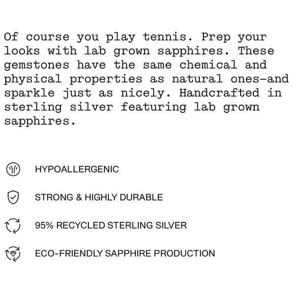 Mejuri White Sapphire & Sterling Silver Tennis Bracelet - 6” - Picture 6 of 7